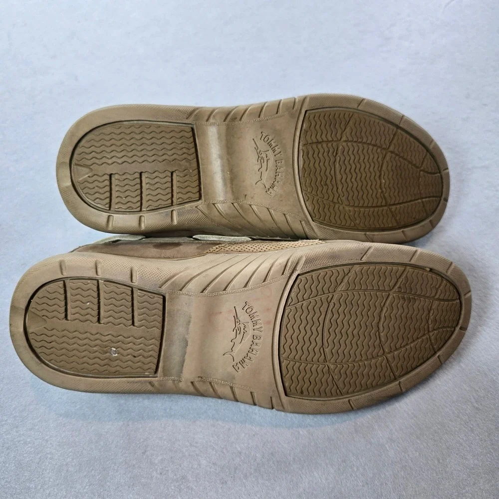 Tommy Bahama Boat Shoes Clove Brown Leather Moc Toe Deck Shoes TB-238 Size 7M